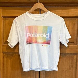 Mighty Fine White Polaroid Crop Top